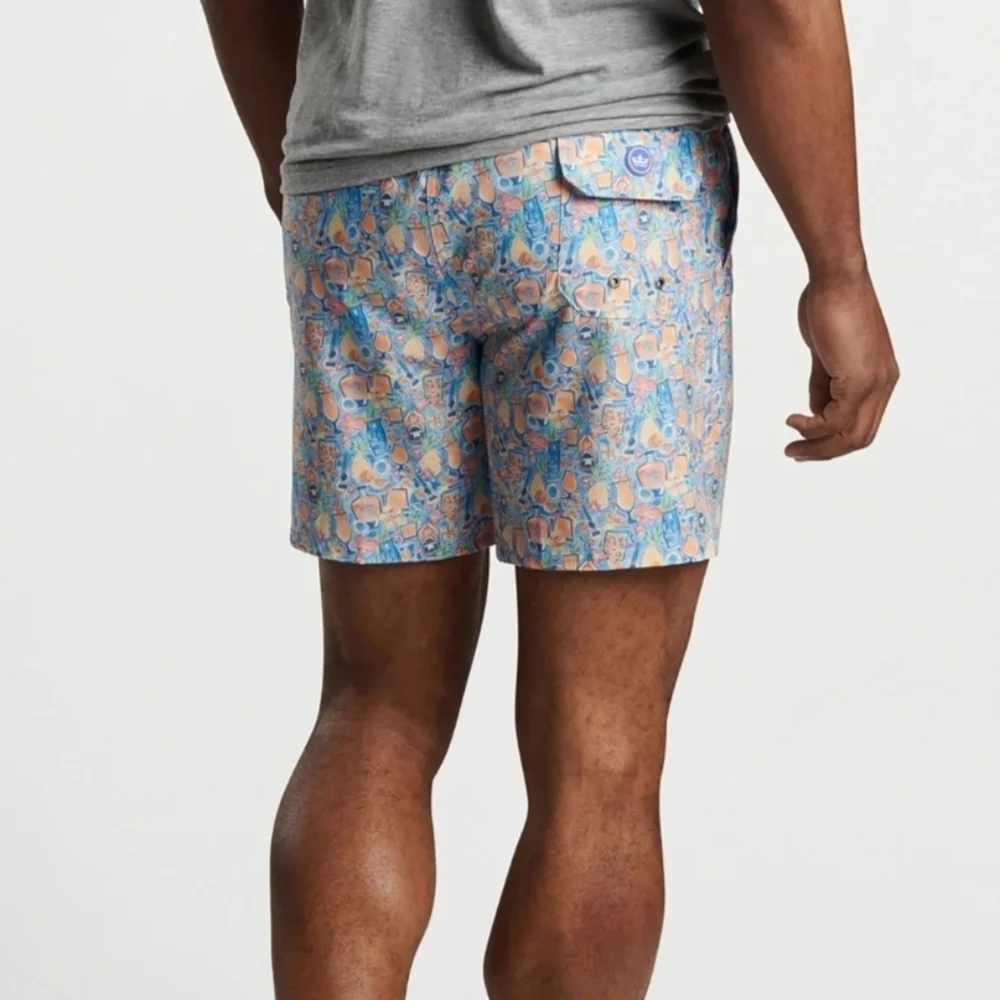 PETER MILLAR Swim Trunks Tiki Time Paradise NWOT M Board Shorts Resort
